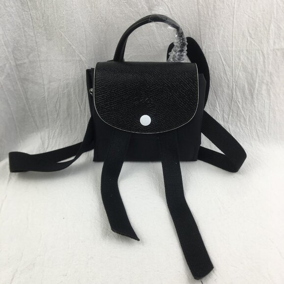 NWT LONGCHAMP Mini Le Pliage  Backpack In black main image 8